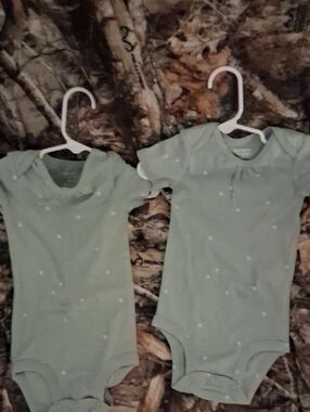 Baby Girls' Mint Green Star One-Piece Bodysuit - 2 Pack